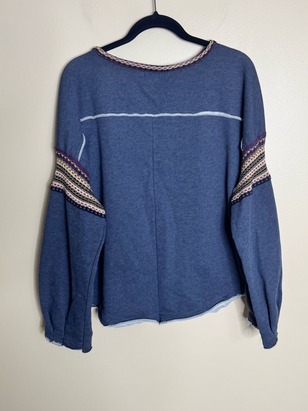 Natural Life Knit Trim Oversized Cotton Sweatshirt Boho Earthy Ecocore Large S/M - Picture 3 of 8